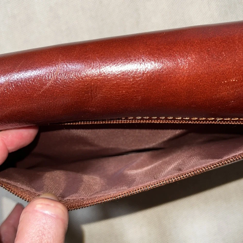Vintage Barry Smith Italian Leather Large Wallet Clutch Wristlet Bag Vintage - Picture 5 of 14